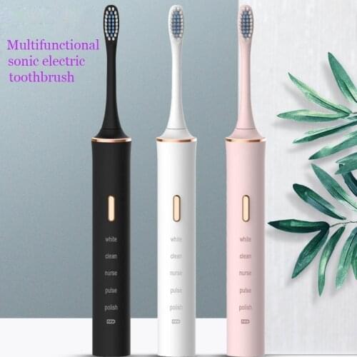 Adult Timer Electric Automatic Waterproof Teeth Toothbrush 5-Mode Rechargeable Sonic Dental Scaler For Whitening Cleaning