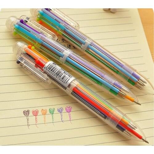 50 Pcs/lot Factory Multicolor Ballpoint Pen Wholesale 6 Colors Ballpoint Pen Cute Ballpoint Pen Gift Student Pen Wholesale