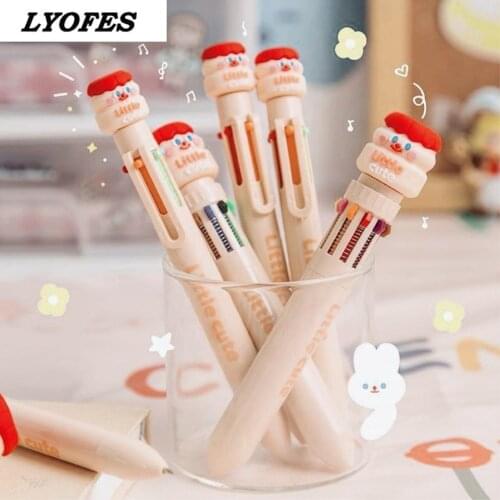 6 color Neutral pen cute yogurt cartoon ballpoint pen 0.5mm blue ink pen children gift school office stationery japanese pens