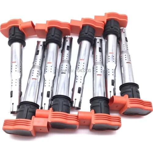 8 Pcs Ignition Coil For Audi A4 A5 A6 A7 A8 Q5 Q7 R8 Quattro VW Touareg 2.4 2.7 2.8 3.0 3.2 TDI TFSI V6 06D905115 06E905115E