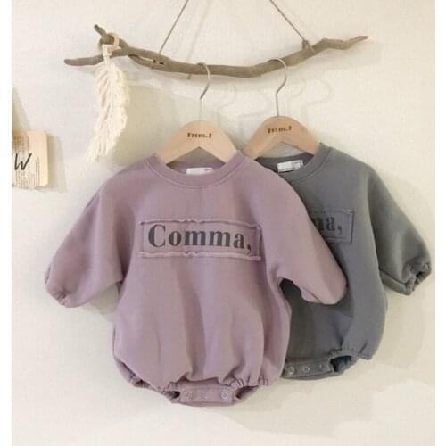 Baby Girls Boys Bodysuits Baby Simple Embroidery Loose Loose Package Fart Creeper 2021 Spring Autumn Baby Bodysuit