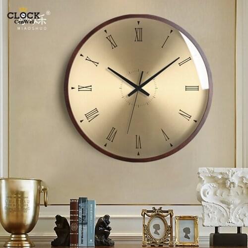 Large Wall Clock Wood Living Room Gold Clocks Wall Home Decor Bedroom Modern Design Duvar Saati Luxury Gift