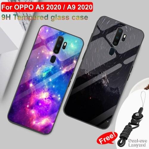 For OPPO A9 2020 Tempered Glass Case Hard Back Cover Phone Case For OPPO A9 2020 A 9 A 5 TPU Bumper Cases For OPPO A5 2020 A11X