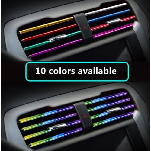 10Pcs 20cm 10 coloursUniversal Car Air Conditioner Outlet Decorative U Shape Moulding Trim Strips Decor Car Styling Accessories