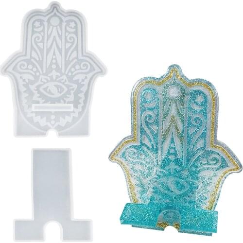 Cellphone Bracket Silicone Mold Hand Of Fatima Phone Stand Mould Handmade DIY Mobile Phone Holder Crafts Tool