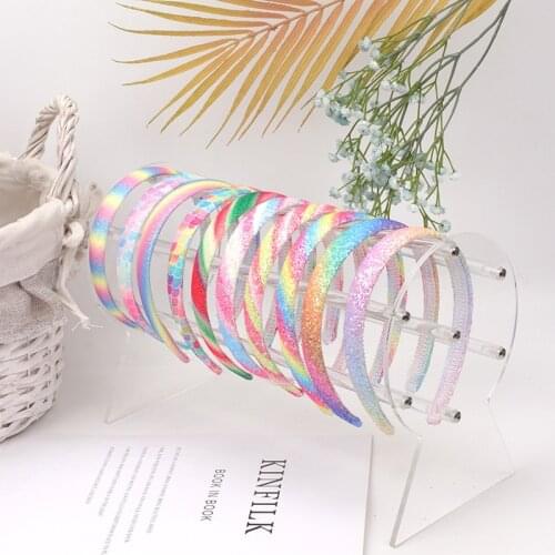 New candy color sequins childrens hairbands cute simple frosted headbands girl hair accessories card