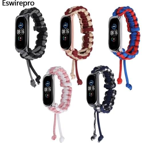 For Xiaomi Mi Band 5/5 NFC Smart Wristband Adjust Nylon Rope Strap Men Women Replace Bracelet Watchband For Xiaomi Mi Band 3 4 5