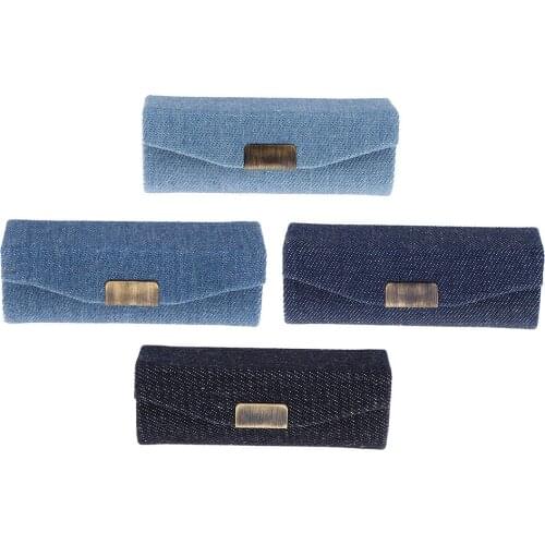 Denim Lipstick Case Essential Oil Rollers Lip Gloss Holder Organizer+ Mirror