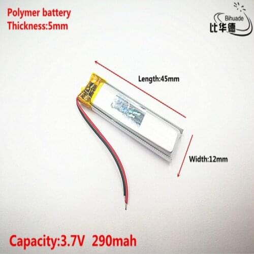 Good Qulity 3.7V,290mAH,501245 Polymer lithium ion / Li-ion battery for TOY,POWER BANK,GPS,mp3,mp4