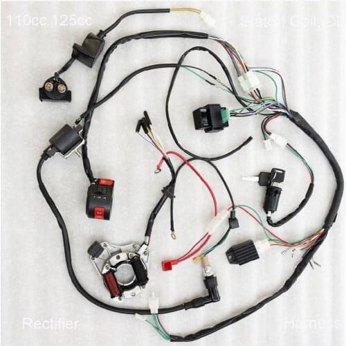 Motorcycle Ignition Tool CDI Wiring Set For 50 70 90 110CC ATV Quad Gokart Full Electrics Wire Harness Coil CDI Wiring Set