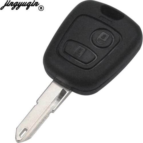 Jingyuqin 10pcs/lot 2 Button Remote Key Fob Case For PEUGEOT 206 For Citroen Uncut NE73 Blade Key Shell