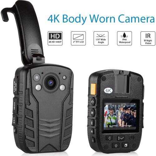 Z6 Police Body Worn Camera 4K HD 1440P IR Night Vision Security Pocket Kamara 2 Inch Mini Camcorder Recorder Video DVR