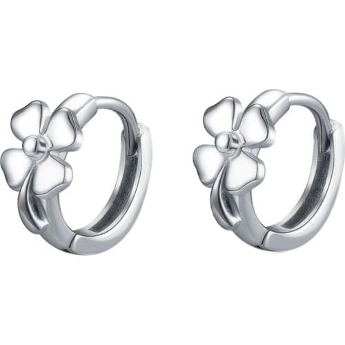 Trendy Clover Earrings Women Jewelry Gold Hoops Female Silver 925 Earrings For Lady Party Accessories Girls Flower Earring Bijou