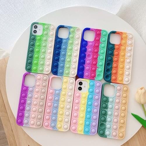 Relive Stress Phone Case For Iphone 12 11 Pro Max X XR XS 6 7 8 Plus SE Pop Fidget Toys Push Ice Cream Soft Silicone Back Cover