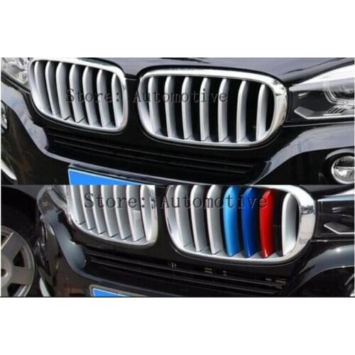 14pcs Front Grill Cover Trim ABS Chrome Sequins For BMW X5 X6 F16 F15 2014 2015 2016 2017 Car Accessories Hot Sale