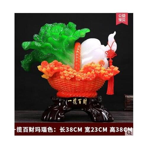 Jade cabbage in the living room wine cabinet decorative arts and s decoration shop opening gifts decoration Arts sroom Art