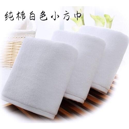 Starred hotel White squares handkerchief cotton towel High-grade cotton thickened skin-friendly face cloth