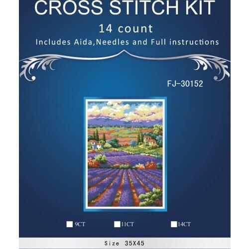 Top Quality Lovely Hot Sell Counted Cross Stitch Kit Fields of Lavender Landscape Scenic Countryside dim 70-35299