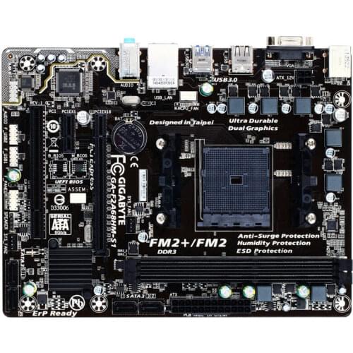 Original A68 motherboard for Gigabyte GA-F2A68HM-S1 F2A68HM-S1 DDR3 Socket FM2 A68H USB3.0 SATA3 Desktop motherboard
