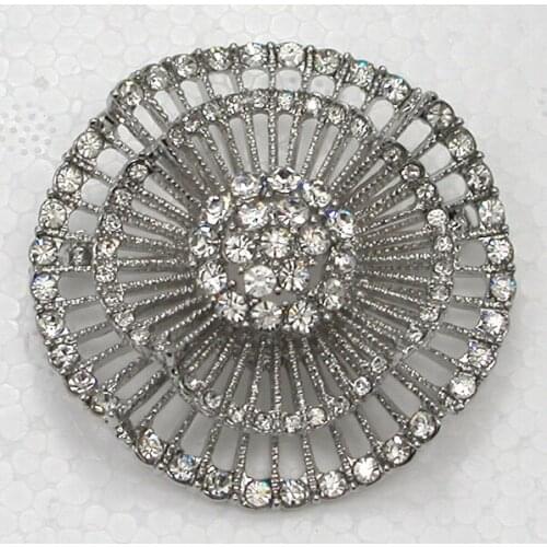 Clear Rhinestone Flower Pin brooches C2092 A