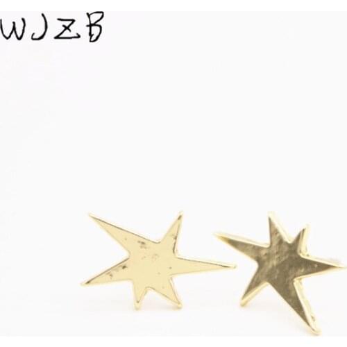 Multicolor irregular hexagonal star stud earrings The hexagon of the ear nail series Designed for beautiful women