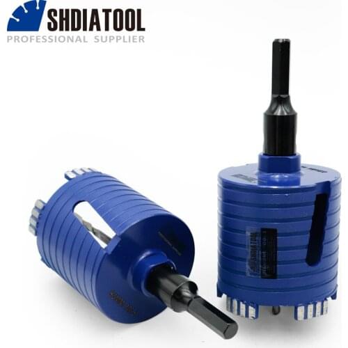 SHDIATOOL 2pcs Laser Welded Diamond Core Drill Bit Including Center Drill and Hex Adapter Dia 82mm M16 Thread