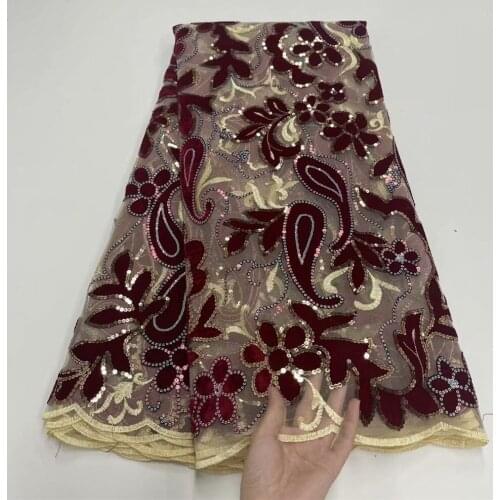 SJ Lace 2021 African Net Lace Fabric, High Quality Elegant Nigerian Wedding Lace Fabrics 5Yards French Tulle Sequins lace j2-13