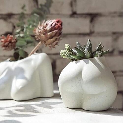 Creative Nordic Resin Plant Pot Female Body Flower Vase Chest Butt Shaped Vase Planter For Modern Home Office Decorat Ornaments