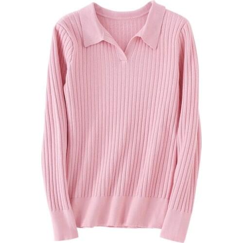 Women clothing 2020 New best-selling high-quality Fashion slim-fit lapel close-fit knit sweater Outdoor leisure womens coat