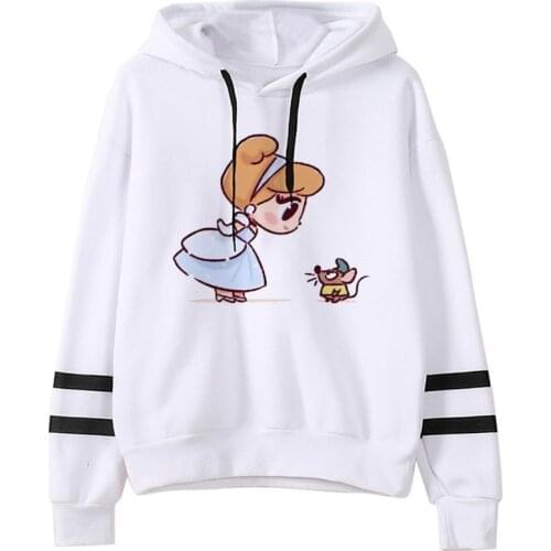 Kawaii Disney Princess Funny Cartoon Hoodies Women Cute Anime Graphic Vintage Sweatshirt 90s Streetwear Manga Hoody Female