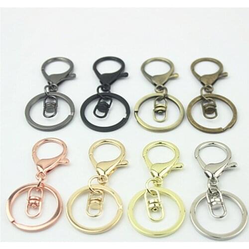 1pcs Metal Lobster Fastener Fashion Keychain With Round Ring for DIY Leather Craft Bag Purse Belt Strap Accessories 8 Colors