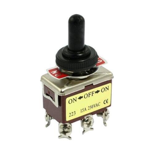 1pcs AC 250V 15A 6 Pin DPDT On/Off/On 3 Position Mini Toggle Switch