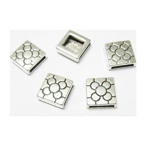 10mm Leather findings Ring mixed grid 10x2mm leather slider -FF47