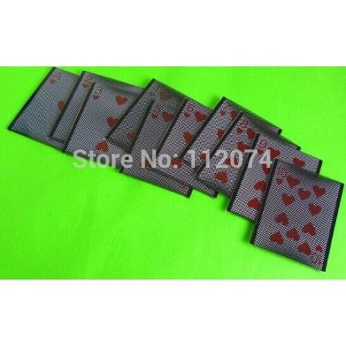 10pcs/lot,WOW Sleeve Plastic Card Hearts set,Card Magic Tricks Close Up Card Exchange Gimmick Prop Illusion