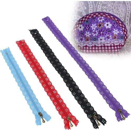 10pcs Colorful Nylon Lace Edge Zipper Puller 2.5cm Width 20/25/30/35cm Length For DIY Craft Zip Tailor Sewing Tool