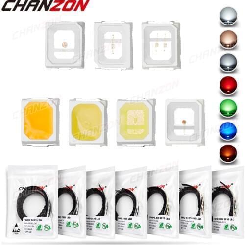 100pcs 2835 SMD LED Emitting Diode Lamp Chip Light Beads Warm Cool White Red Green Blue Yellow Color Micro DIY PCB Circuit SMT