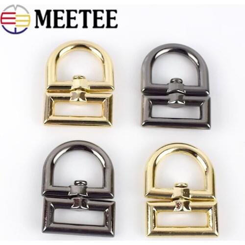 Meetee 4pcs Metal Bag Shoulder Strap Chain Hang Ring Hook Buckle Decor Backpack Jewelry Buckle DIY Luggage Hardware Accessories