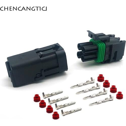 5 Sets 4 Pin Way Enhanced Seal Connector Plug Housing Electrical Wire Harness 2.5MM Female Male Socket 12015798 12015024