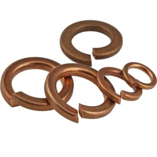 50Pcs DIN127 GB93 M3 M4 M5 Bronze Copper Shells Pad Spring Lock Washer Elastic Gasket