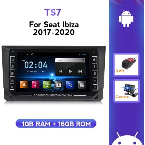 1280*720 Quad core USB Car gps stereo For SEAT Ibiza 2017 2018 2019 2020 Android 8.1 IPS head unit wifi bluetooth Auto radio