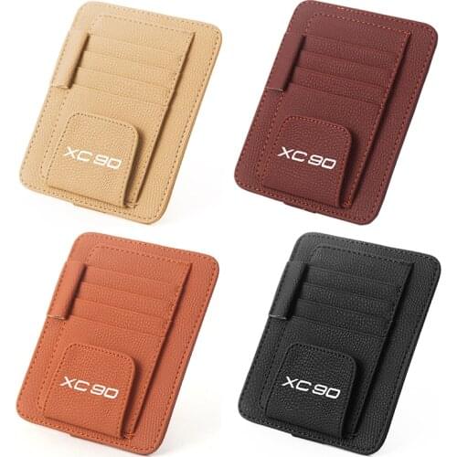 Car Organizer Sunshade Storage Bag Car Sun Visor Clip Bag Stowing Box Pen Card Ticket Sunglasses Holder For VOLVO XC90