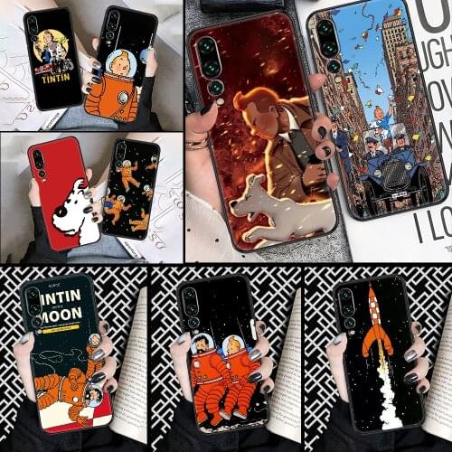 The Adventures of Tintin Phone case For Huawei P Mate P10 P20 P30 P40 10 20 Smart Z Pro Lite 2019 black pretty shell silicone