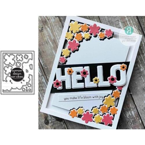 Floral Chain Cover Panel Metal Cutting Dies Scrapbook Diary Decoration Stencil Embossing Template DIY Greeting Card Maker Albums