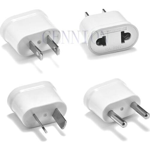 Copper White EU AU US to EU US AU AC Power Plug Travel Adaptor Converter 100pcs small parcel way