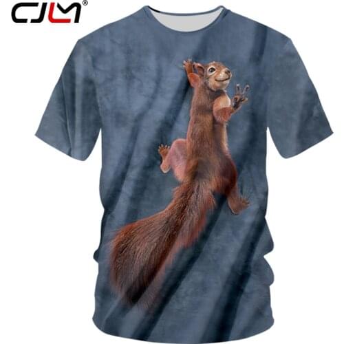 CJLM 2018 Summer Cool Tshirt Men Funny Print Cute Brown Squirrel 3d T-shirts Short Sleeve Hip Hop Streetwear Loose Tee Shirt 7XL