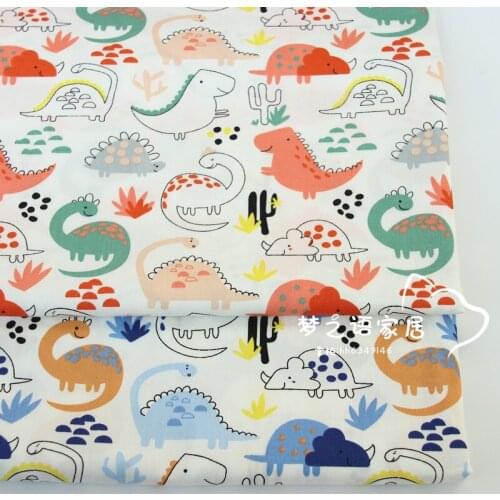 Cotton fabric Cloth DIY handmade sewing patchwork quilting baby dress tissus tecido home sheets pillow decor tilda Dinosaur