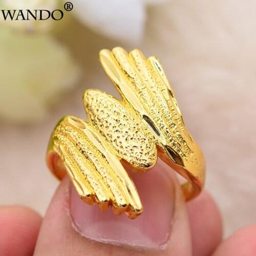 Wando Resizable Ring For Women Dubai Jewelry Ethiopian Gold Color Wedding Jewelry Gifts African Ring Openable (25mm High)R57