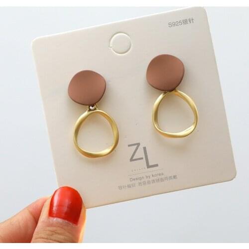BLIJERY Korean Simple Style Vintage Geometric Metal Stud Earrings 2020 New Temperament Women Statement Earrings Jewelry Gift