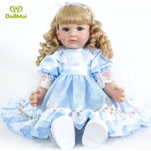 24“60cm reborn toddler silicone vinyl baby dolls Noble Princess Dress Up Doll play house toys l.o.l boneca surprise gift