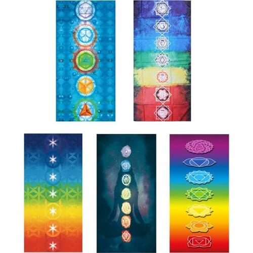 Square Beach Towel Polyester Stripes Wall Hanging Tapestry Wrap Skirt Yoga Mat Blanket Picnic Mat Tablecloth Home Decoration